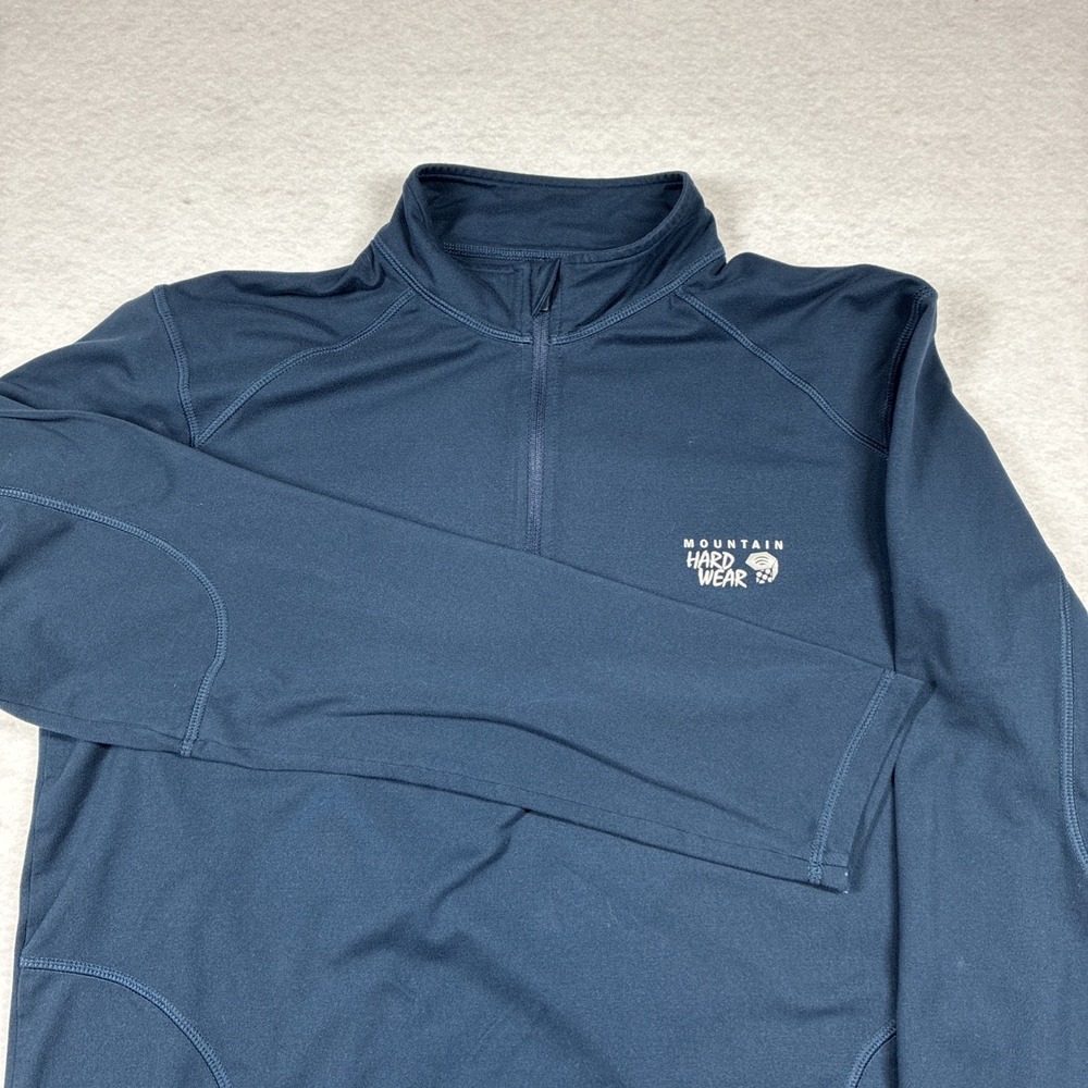 Mountain Hardwear Navy Quarter Zip Long Sleeve‎ Pullover Top Mens M Lightweight